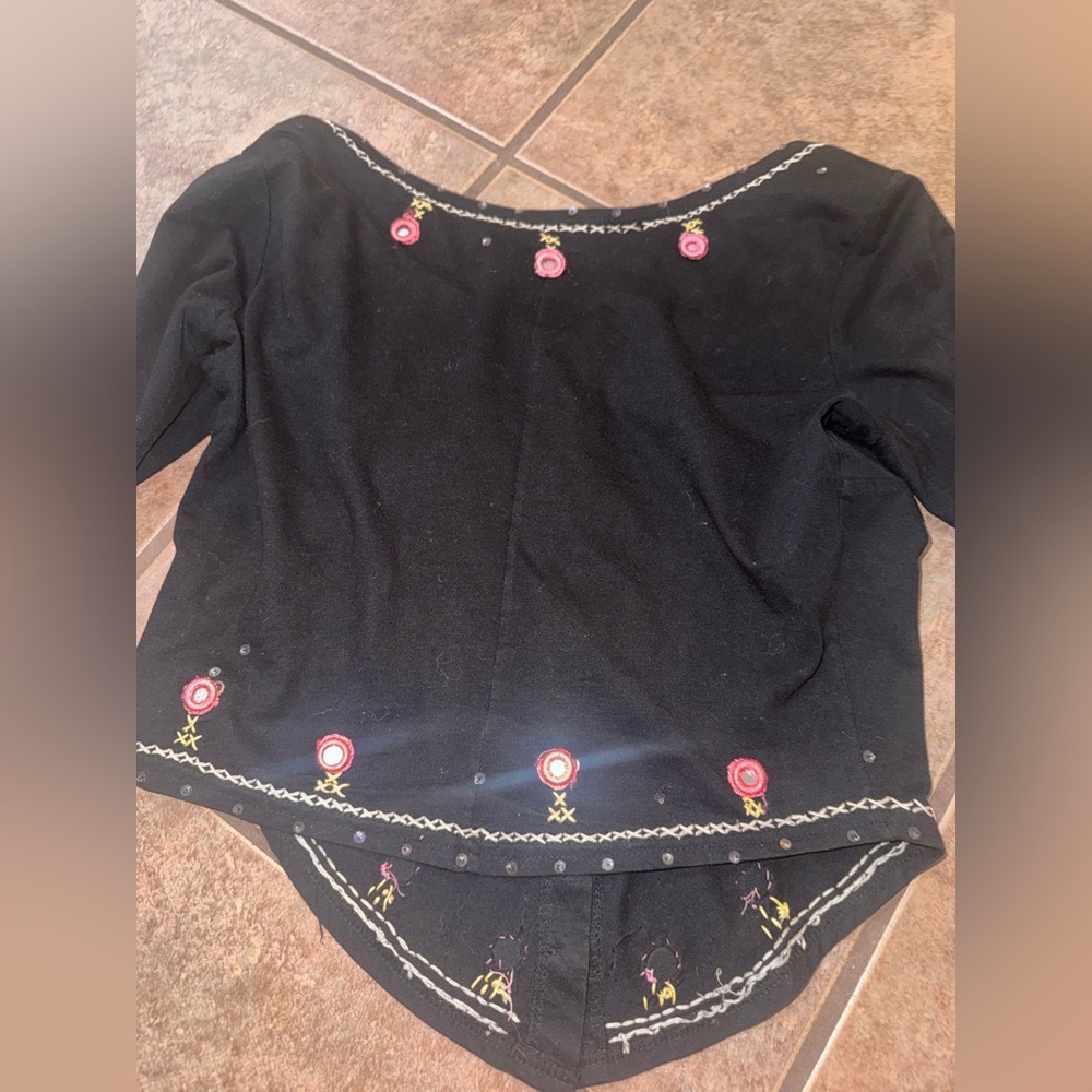 Betsey Johnson New York vintage y2k sequin beaded embroidered cardigan medium - Picture 6 of 12